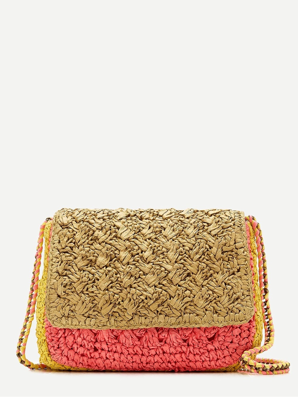 Jcrew • Colorblocked raffia crossbody bag